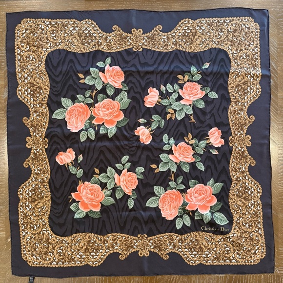Christian Dior Floral Silk Scarf - Picture 1 of 10